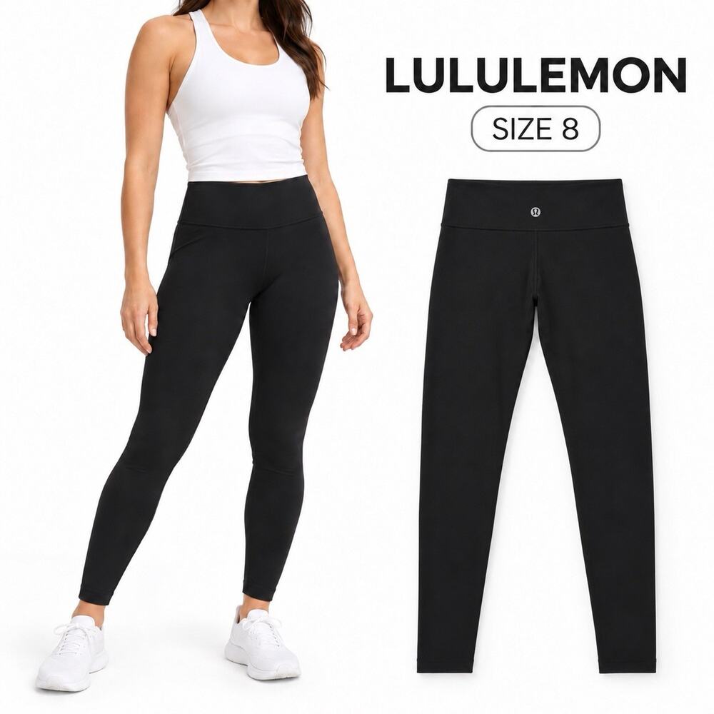 Lululemon Wunder Under Women’s 8 Black Low Rise Full On Luon Leggings